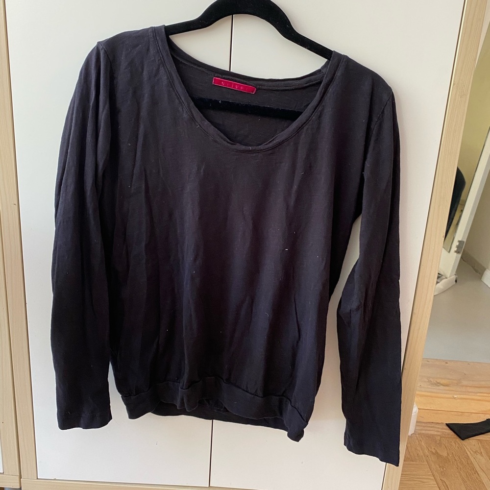 Velvet Black Cotton Long Sleeve Shirt